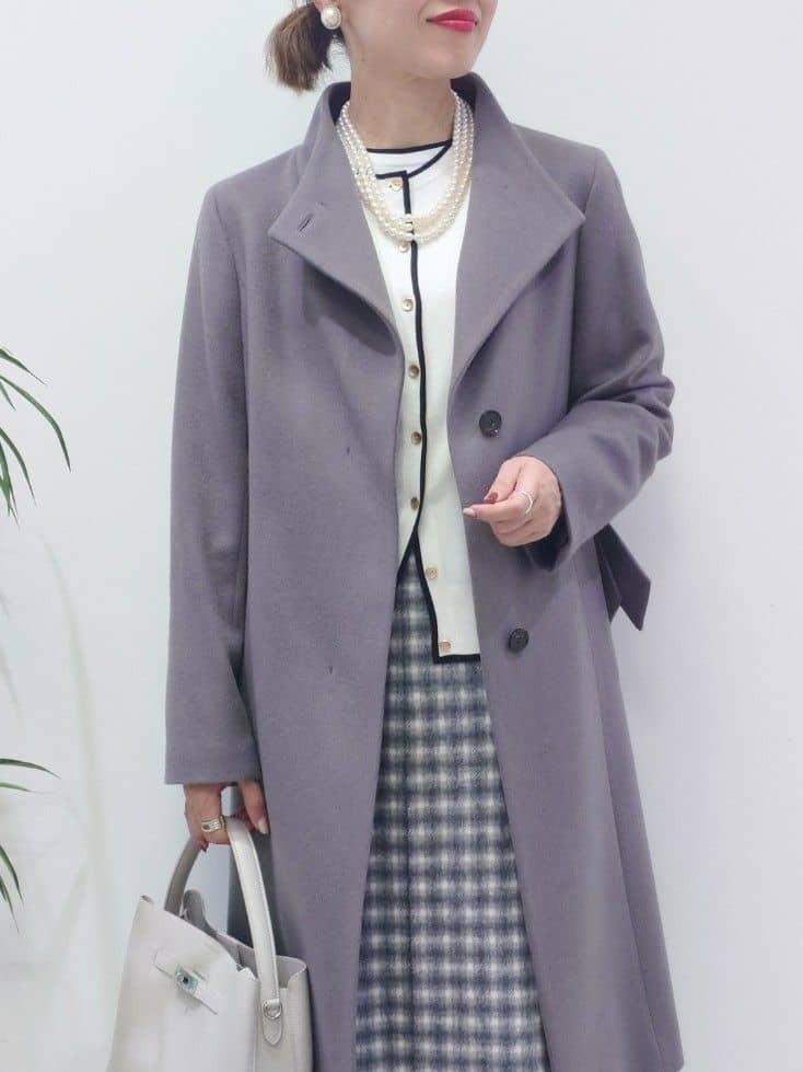 MUTSUKOさんの「UNTITLED｜【きれいめ/スタイリッシュ】2WAYスタンドカラーロングコート」を使ったコーディネート