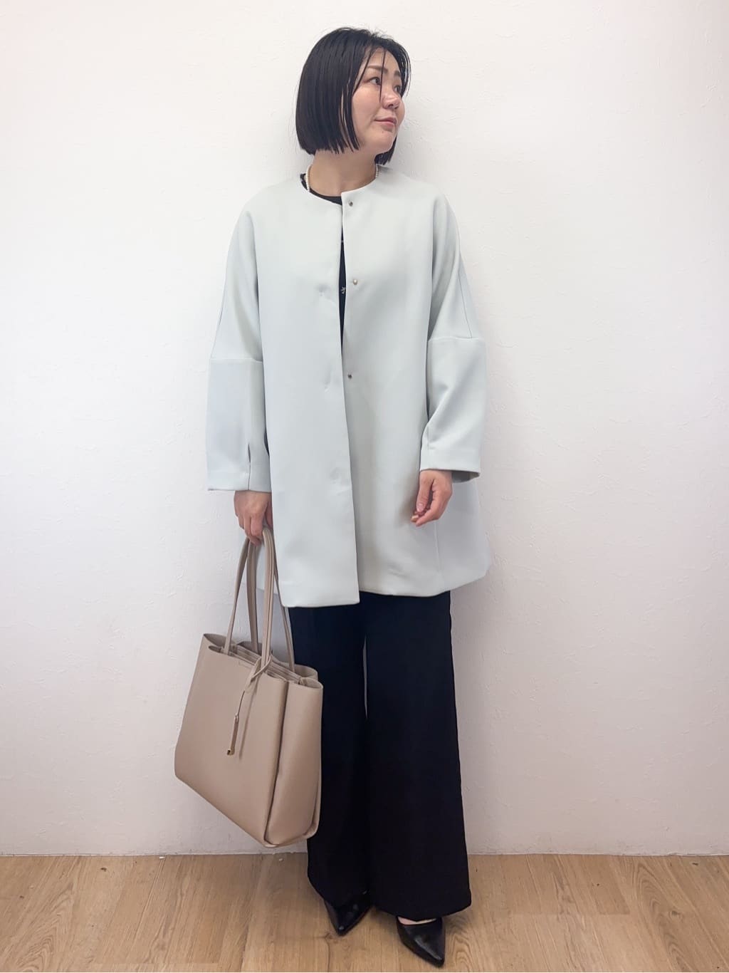 Takeさんの「OPAQUE.CLIP｜フォルムスリーブミドルコート【洗濯機OK】」を使ったコーディネート