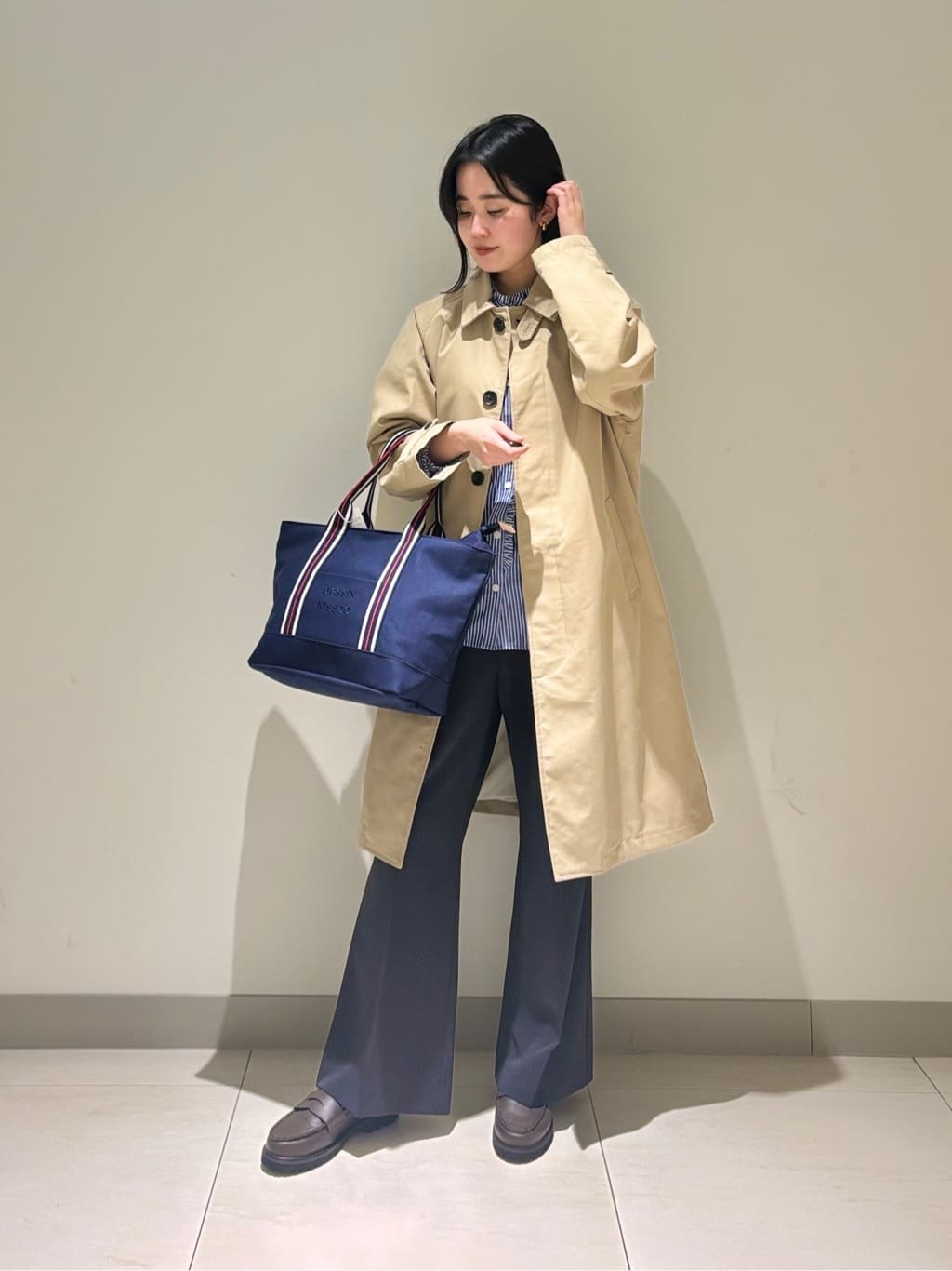 mayuさんの「Dessin｜【ウエストゴム/洗える】ツイルセミワイドパンツ」を使ったコーディネート