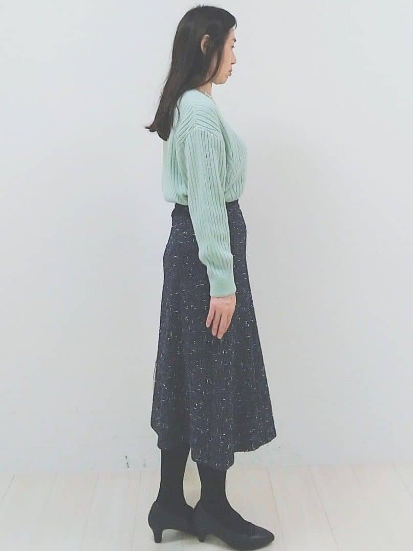 SANAさんの「Reflect｜【SS-4Lサイズ／衿が顔に当たらない◎】スタンドネックミドルコート」を使ったコーディネート