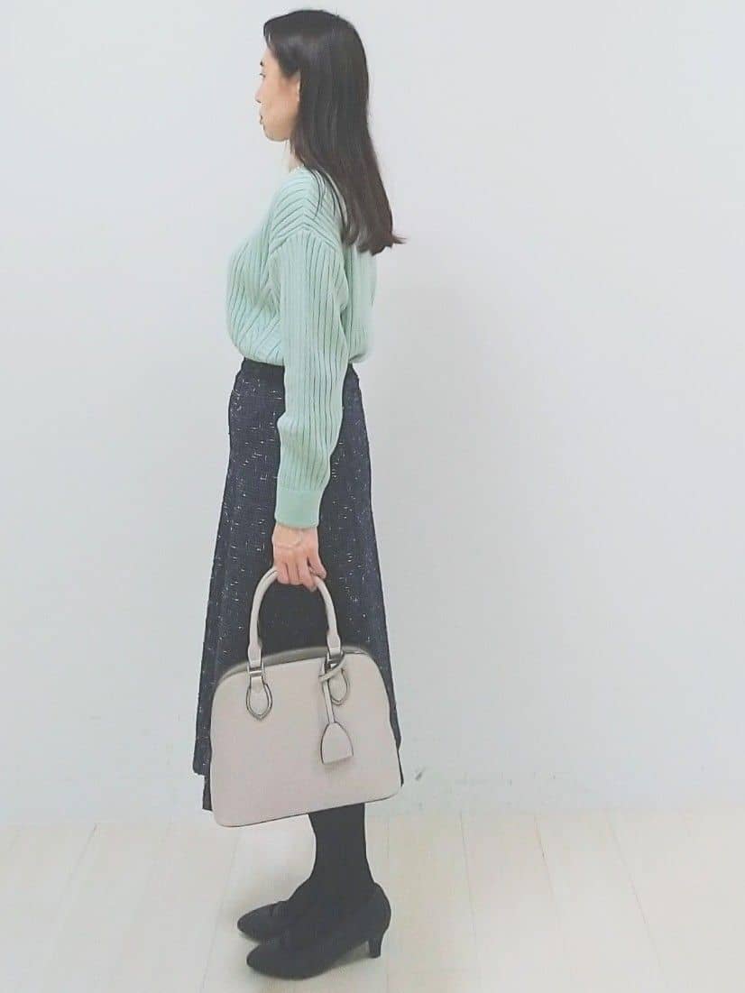 SANAさんの「Reflect｜【SS-4Lサイズ／衿が顔に当たらない◎】スタンドネックミドルコート」を使ったコーディネート