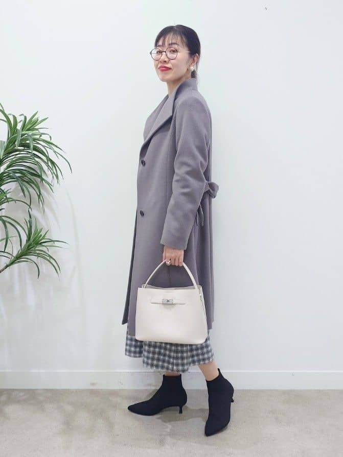 MUTSUKOさんの「UNTITLED｜【きれいめ/スタイリッシュ】2WAYスタンドカラーロングコート」を使ったコーディネート