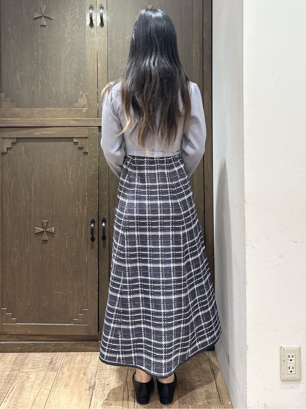 kanaさんの「index｜チェックラメジャカードニットワンピース」を使ったコーディネート