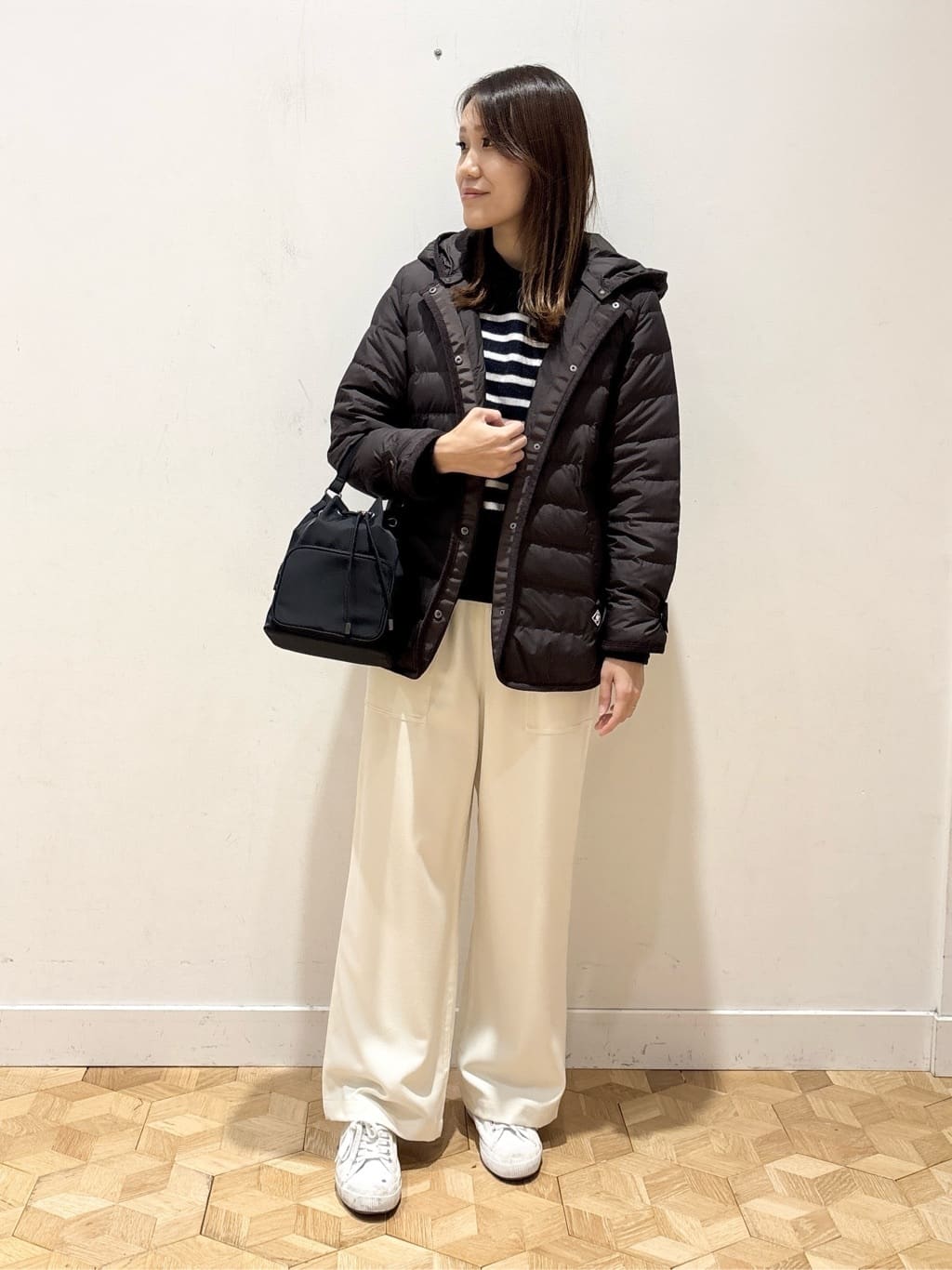YUMIさんの「Dessin｜【撥水・2WAY】ミュラーダウンコートミドル丈」を使ったコーディネート