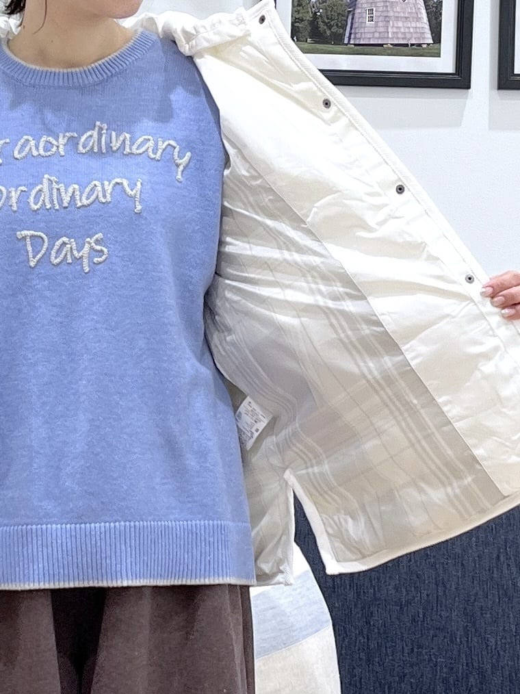 canaさんの「Dessin｜【洗える】ペイント風刺繍入り配色ラインニット」を使ったコーディネート