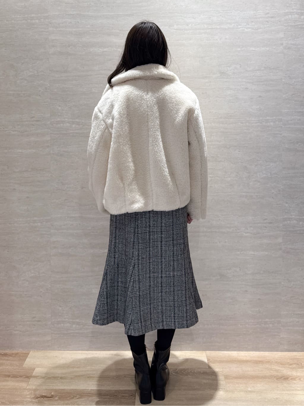Hinaさんの「OPAQUE.CLIP｜ステンカラーボアブルゾン【洗える】」を使ったコーディネート