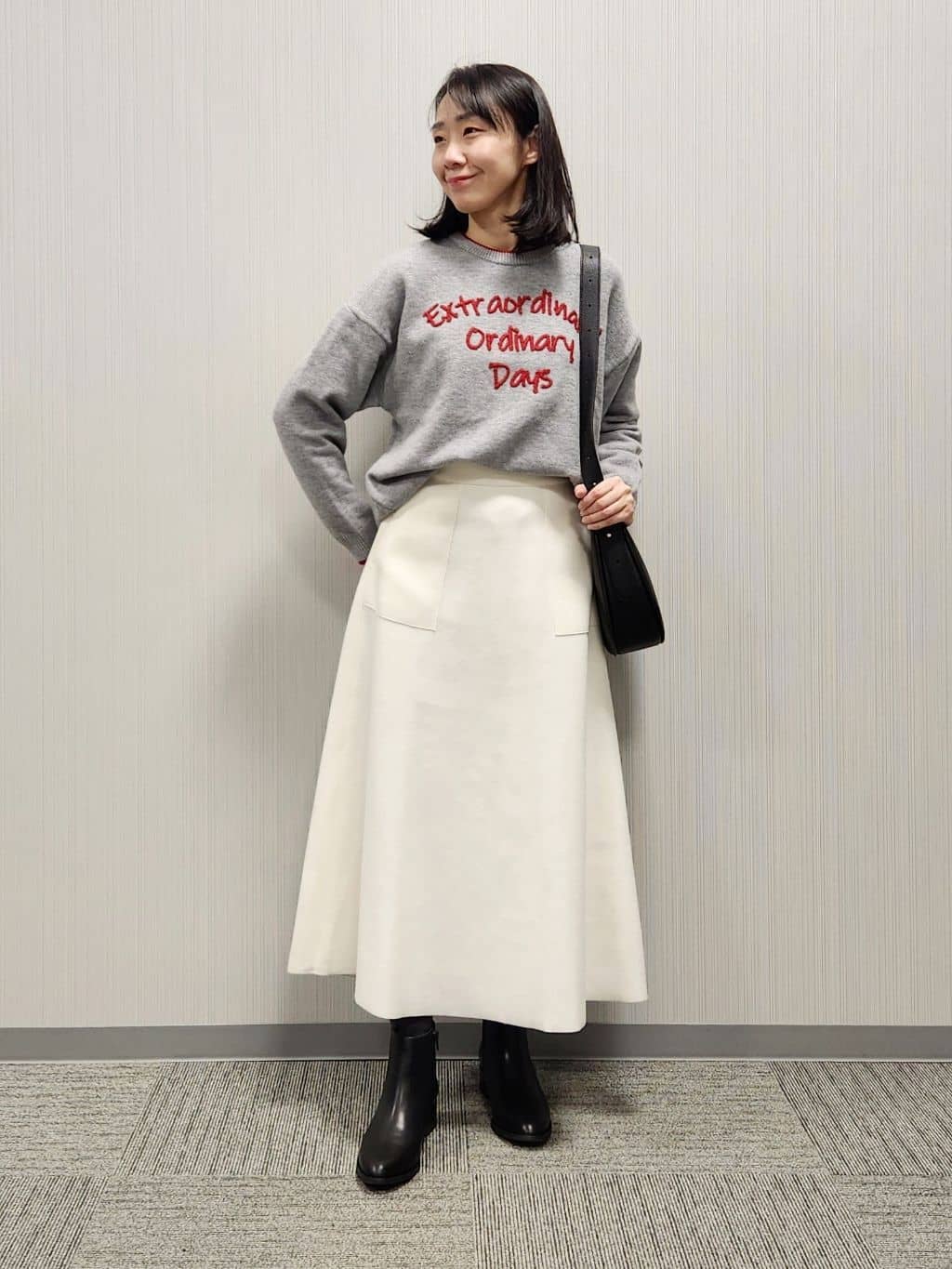 naraさんの「Dessin｜【洗える】ウール混リバーメルトンコート」を使ったコーディネート