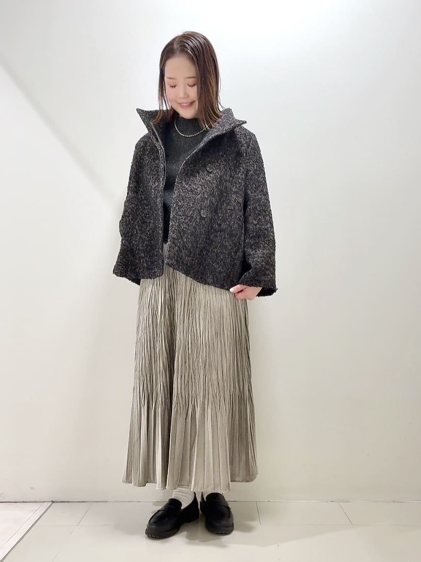 YUIさんの「UNTITLED｜【エレガント／ミディアウター】ミックスヘリンボンコート」を使ったコーディネート