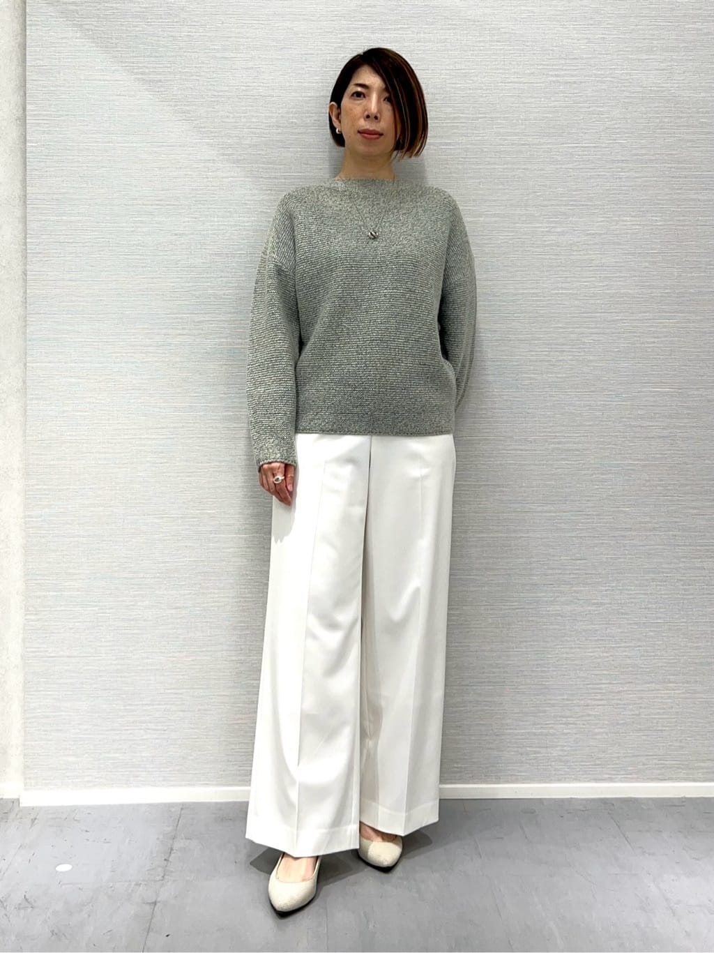 Shinakoさんの「UNTITLED｜【洗える／大人ラメ】カラーMIXボトルネックニット」を使ったコーディネート