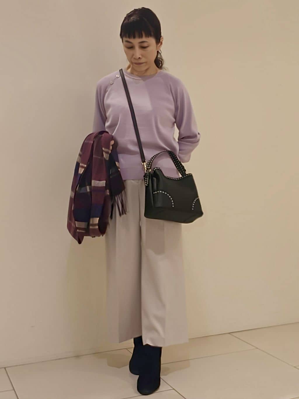 namiさんの「Reflect｜【ゆったり着られる◎】ラグランスリーブニット」を使ったコーディネート