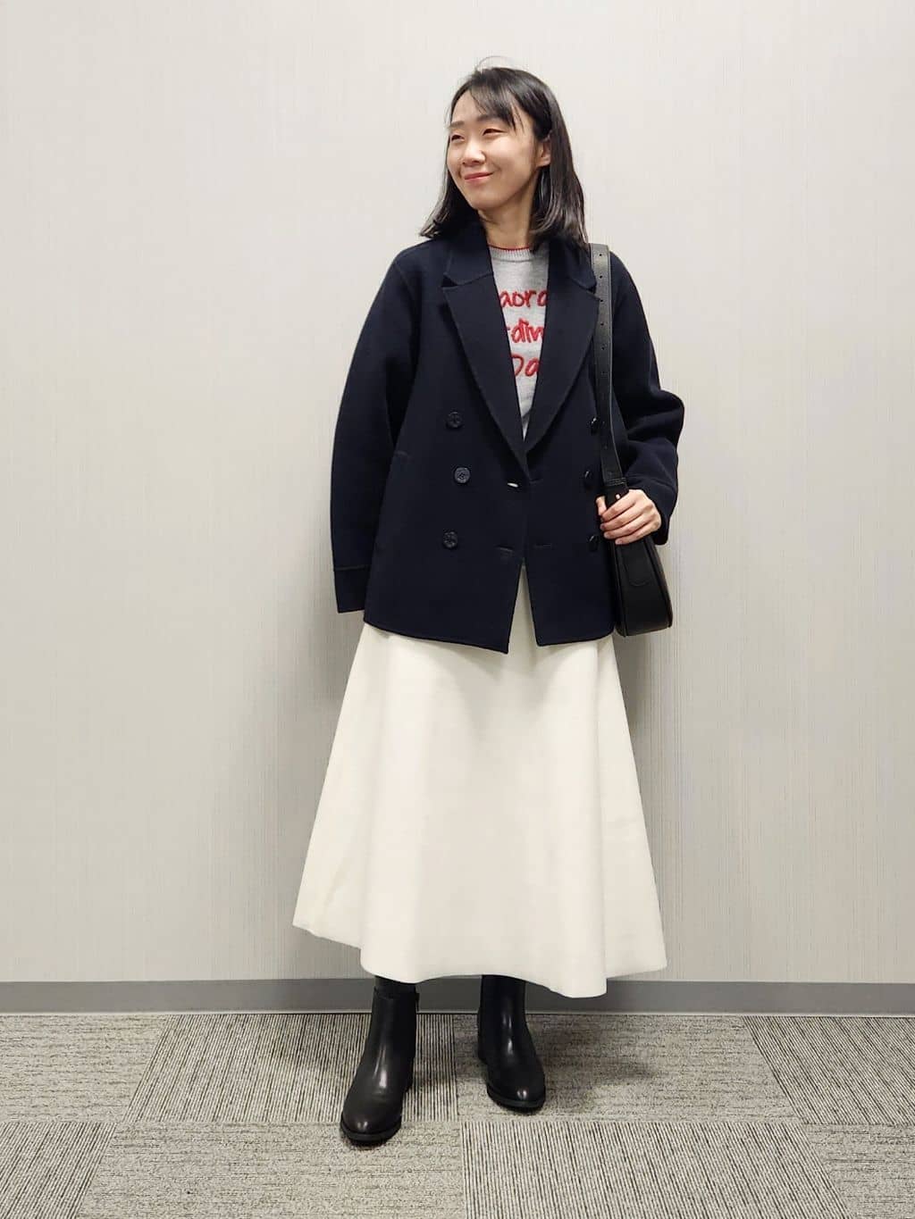 naraさんの「Dessin｜【洗える】ウール混リバーメルトンコート」を使ったコーディネート