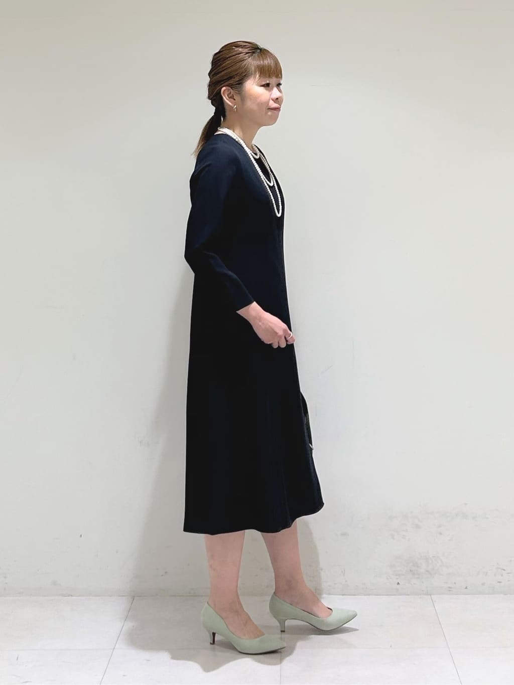 tsuyuさんの「INDIVI｜【洗える／通勤／スーツ】メランジストレッチ ノーカラージャケット」を使ったコーディネート