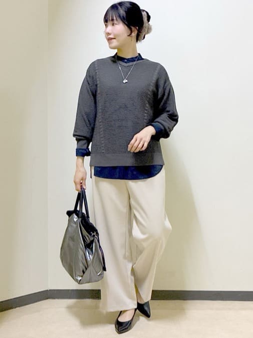  beni_gingerさんの「Reflect｜【パンツ合わせにぴったり◎】ゆったりオフボディニット」を使ったコーディネート