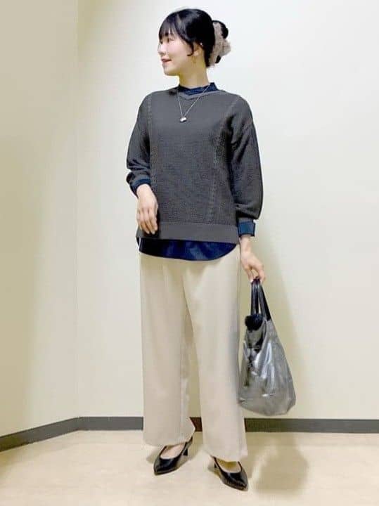  beni_gingerさんの「Reflect｜【パンツ合わせにぴったり◎】ゆったりオフボディニット」を使ったコーディネート