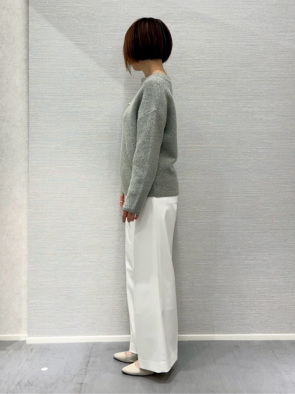 Shinakoさんの「UNTITLED｜【洗える／大人ラメ】カラーMIXボトルネックニット」を使ったコーディネート