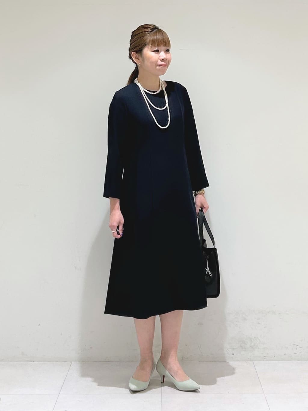 tsuyuさんの「INDIVI｜【洗える／通勤／スーツ】メランジストレッチ ノーカラージャケット」を使ったコーディネート