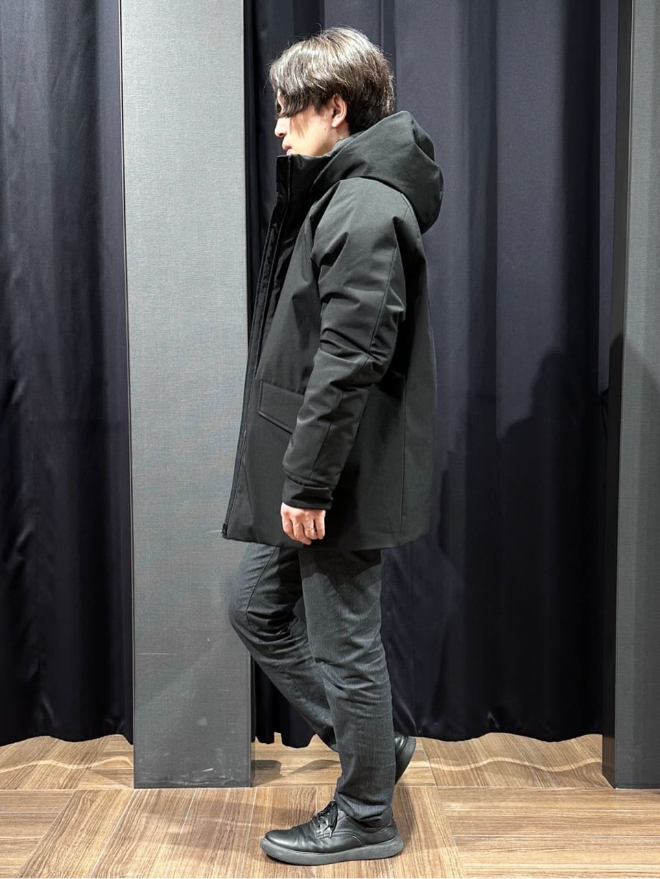 tomoyaさんの「THE SHOP TK｜【軽くて、暖かい】SORONA／ソロナ 中綿ブルゾン 防風/軽量/洗濯機OK/フード脱着可」を使ったコーディネート