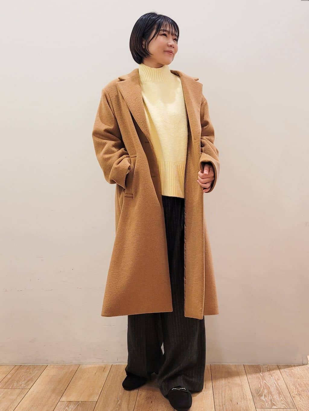 yuyuさんの「OPAQUE.CLIP｜カシミヤブレンドウールチェスターコート」を使ったコーディネート