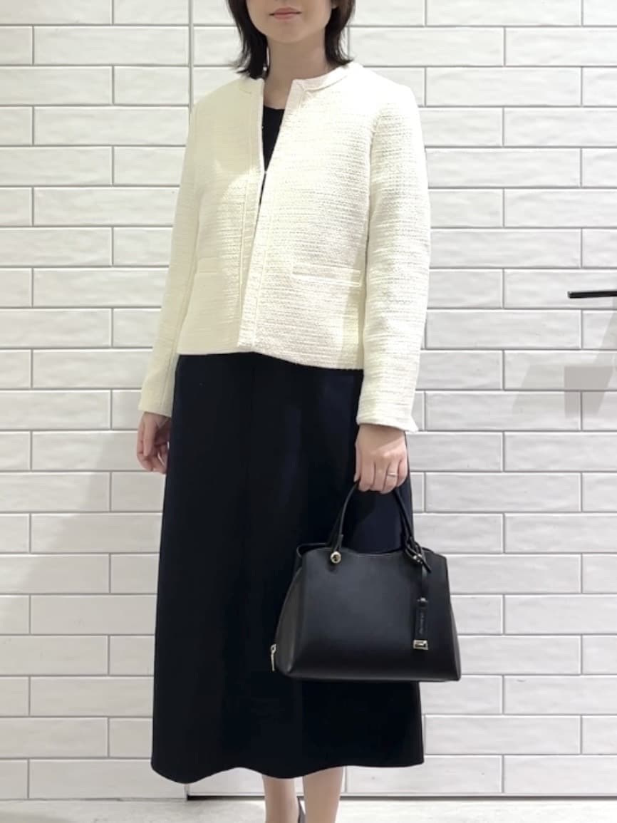 しおりさんの「OPAQUE.CLIP｜《通勤対応》 コットンツイードジャケット」を使ったコーディネート