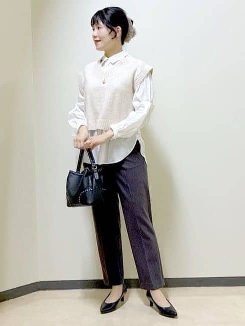  beni_gingerさんの「Reflect｜【単品使い◎】ニットベスト＋シャツセット」を使ったコーディネート
