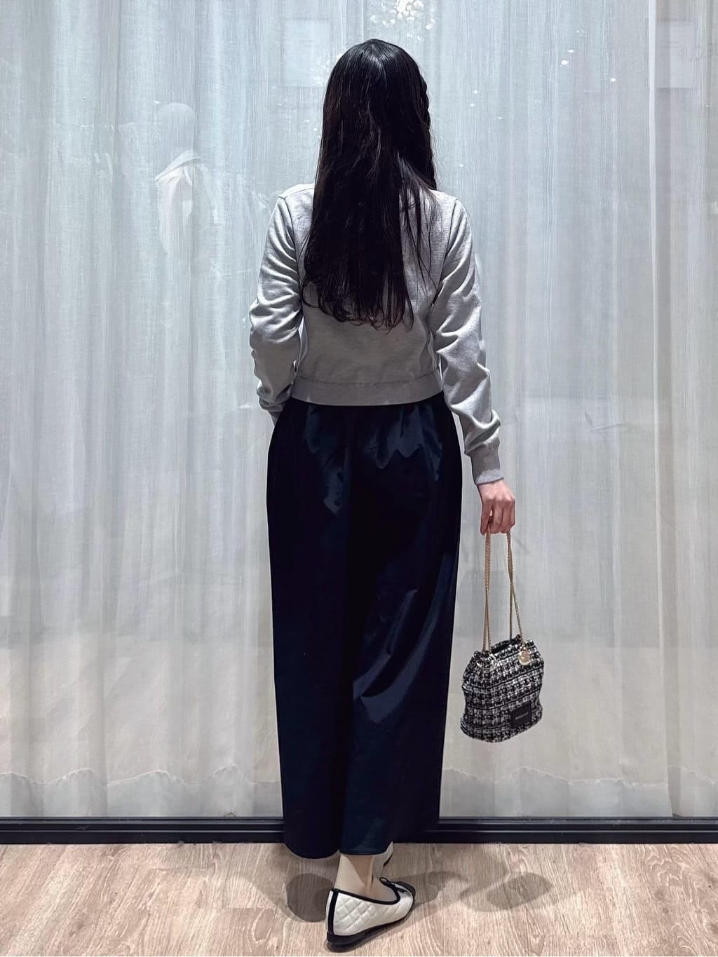 ぞうげさんの「OPAQUE.CLIP｜ダブルポロ衿ニットドッキングワンピース【洗濯機OK】」を使ったコーディネート