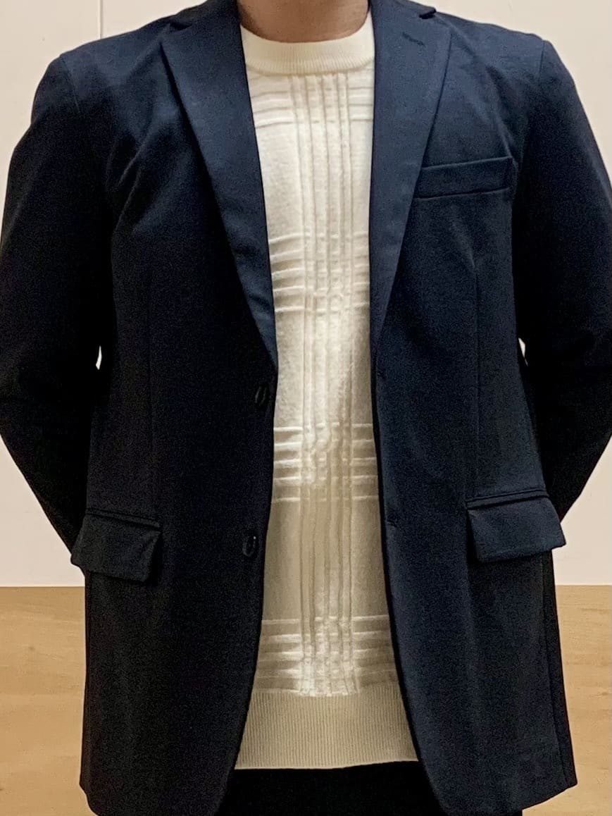 MATUさんの「THE SHOP TK｜【動きやすい、快適ビジネスジャケット】TRジャージ ジャケット　セットアップ可/洗濯機OK/ストレッ」を使ったコーディネート