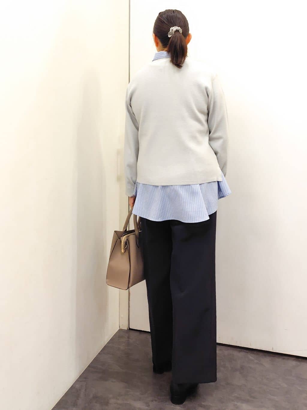 こんちゃんさんの「grove｜【マシンウォッシュ／防シワ/SS-3L】ストレッチワイドパンツ」を使ったコーディネート
