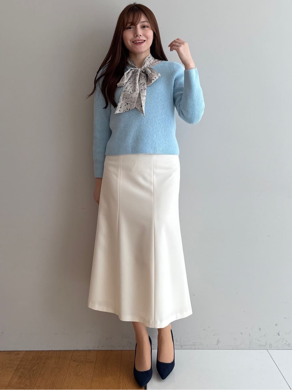 sayaさんの「COUP DE CHANCE｜【手洗い可／日本製】ミドルゲージニット」を使ったコーディネート