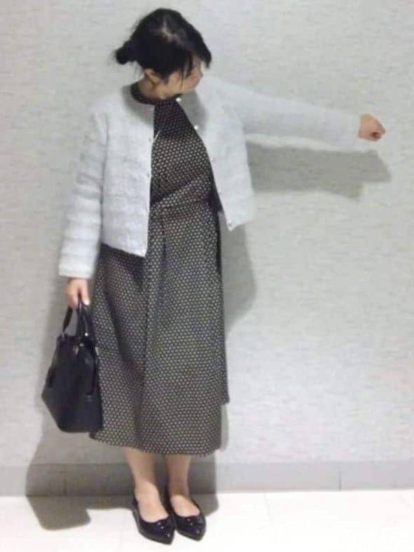 sakoさんの「Reflect｜【お食事会やお出かけに◎】ふんわりジャカード編みカーディガン」を使ったコーディネート