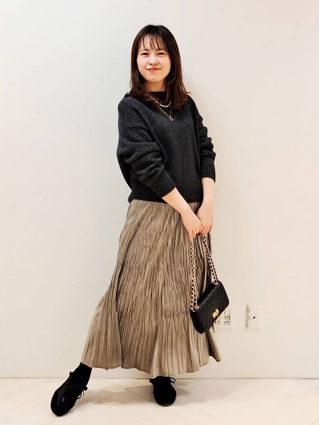 YuKaRiさんの「UNTITLED｜【セットアップ可/ゆったり】ウール混ラメニット」を使ったコーディネート