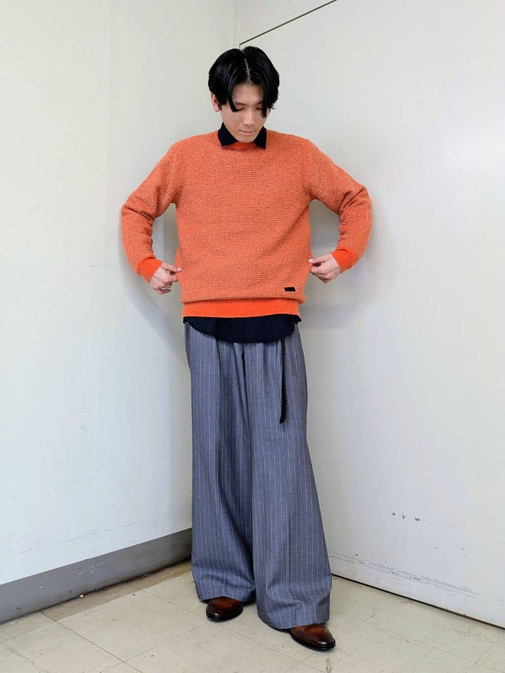 ryoさんの「TAKEO KIKUCHI｜メランジ ニットプルオーバー」を使ったコーディネート