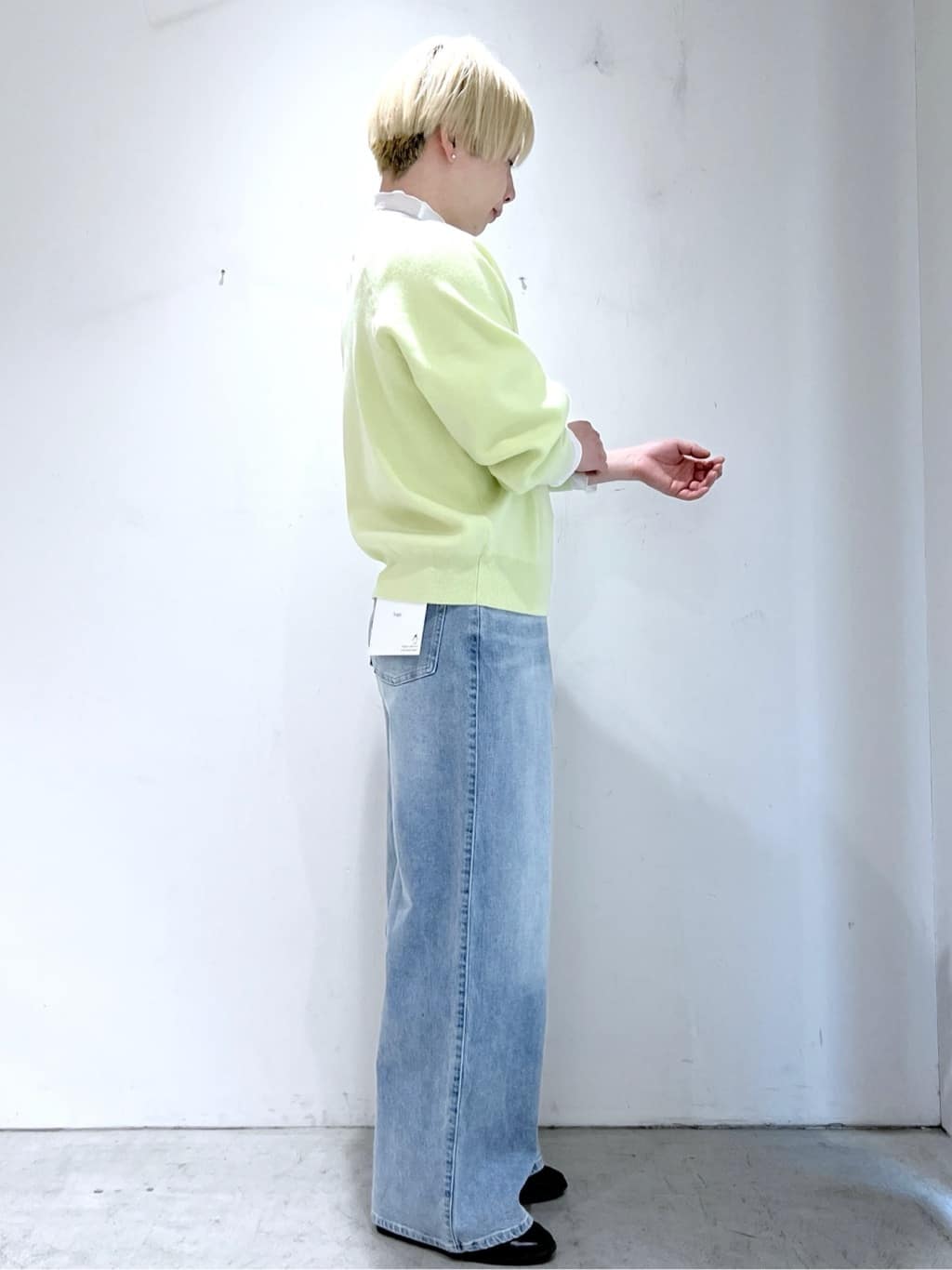 JINさんの「OPAQUE.CLIP｜シアーハイネックトップス【洗濯機OK】」を使ったコーディネート