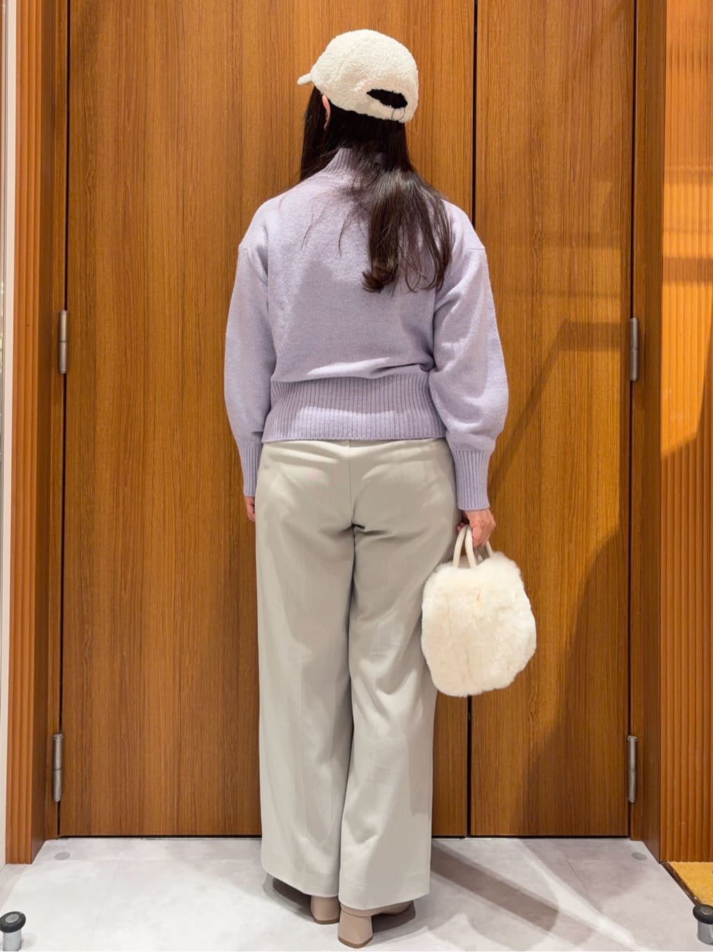 アスカさんの「index｜裏起毛ストレッチワイドパンツ【洗濯機OK／イージーアイロン】」を使ったコーディネート
