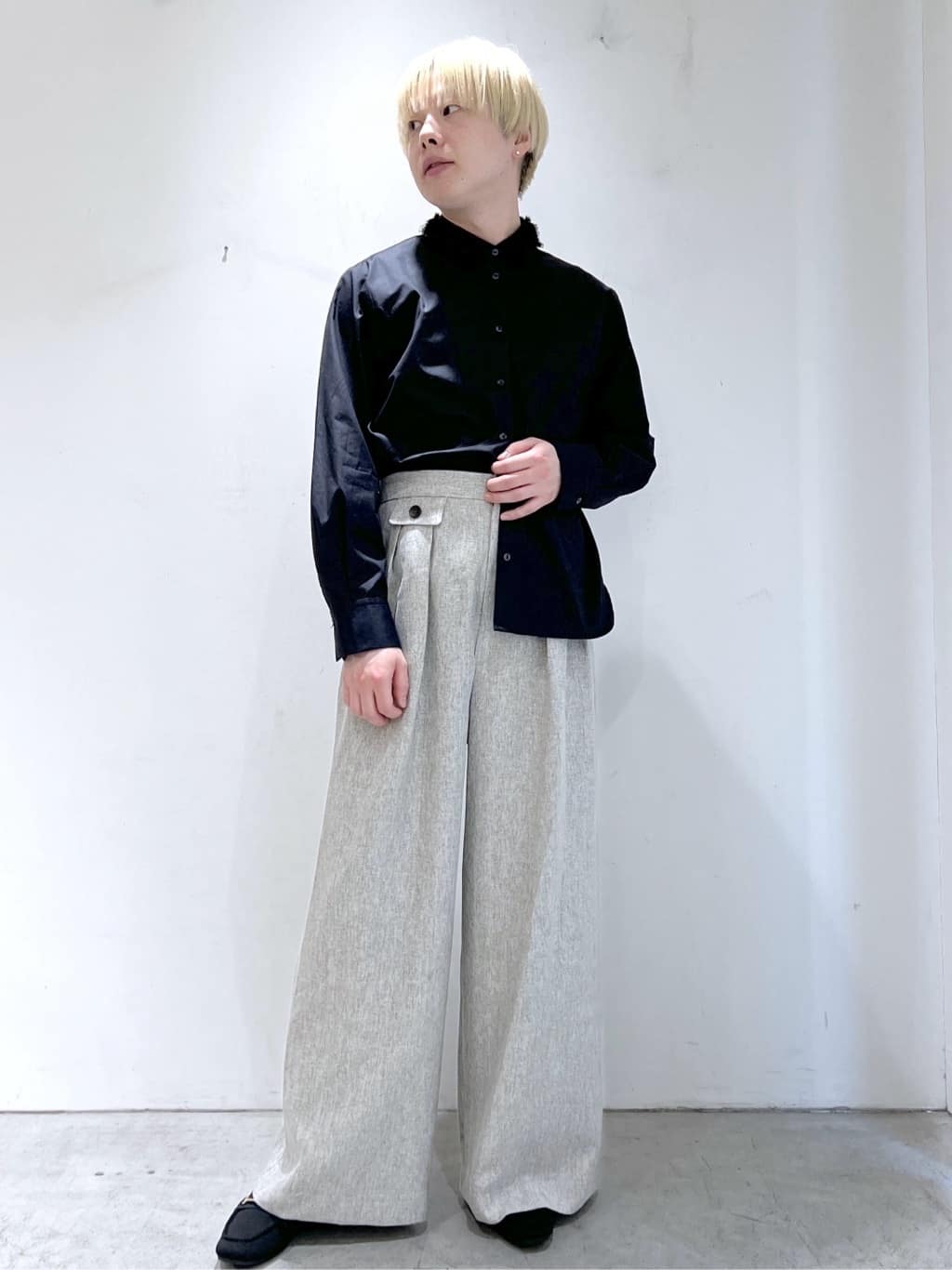 JINさんの「OPAQUE.CLIP｜襟チュールシャツ【洗濯機OK】」を使ったコーディネート
