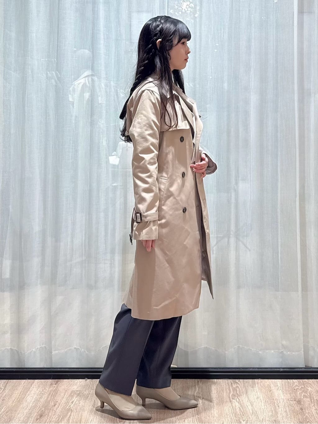 ぞうげさんの「OPAQUE.CLIP｜撥水トレンチコート【洗濯機OK／花粉対応】《XS～3L》」を使ったコーディネート