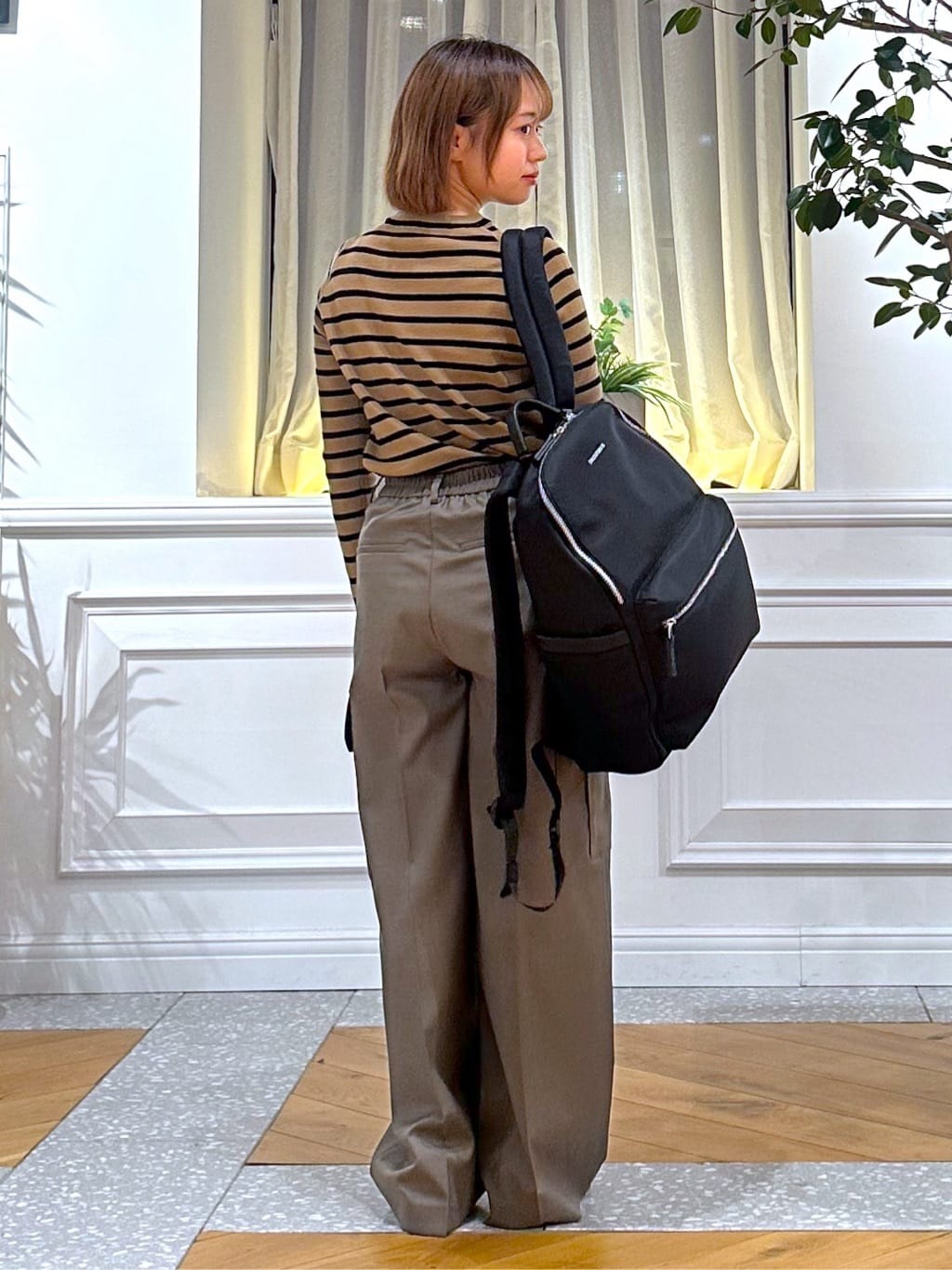 なべこさんの「DRESSTERIOR｜◆ストレッチフルニードルボーダーニット」を使ったコーディネート
