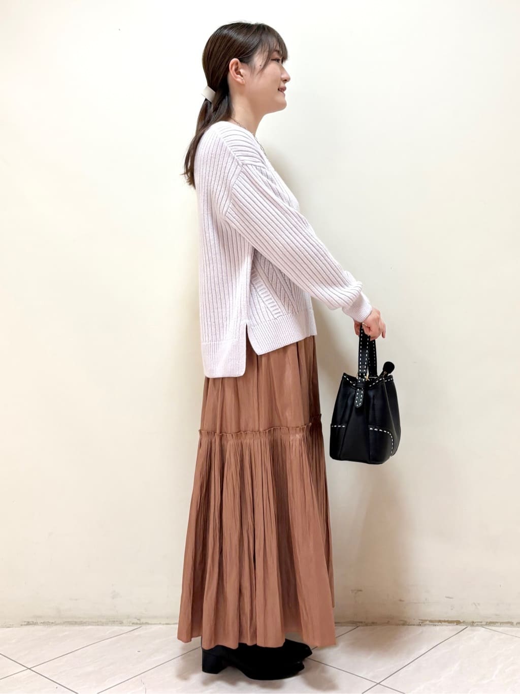mikiさんの「Reflect｜【ゆったり着られる◎】ワイドリブニットプルオーバー」を使ったコーディネート