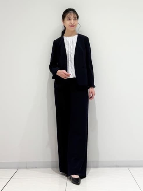 kayoさんの「INDIVI｜【洗える／透けにくい】ダイヤ柄プリントブラウス」を使ったコーディネート