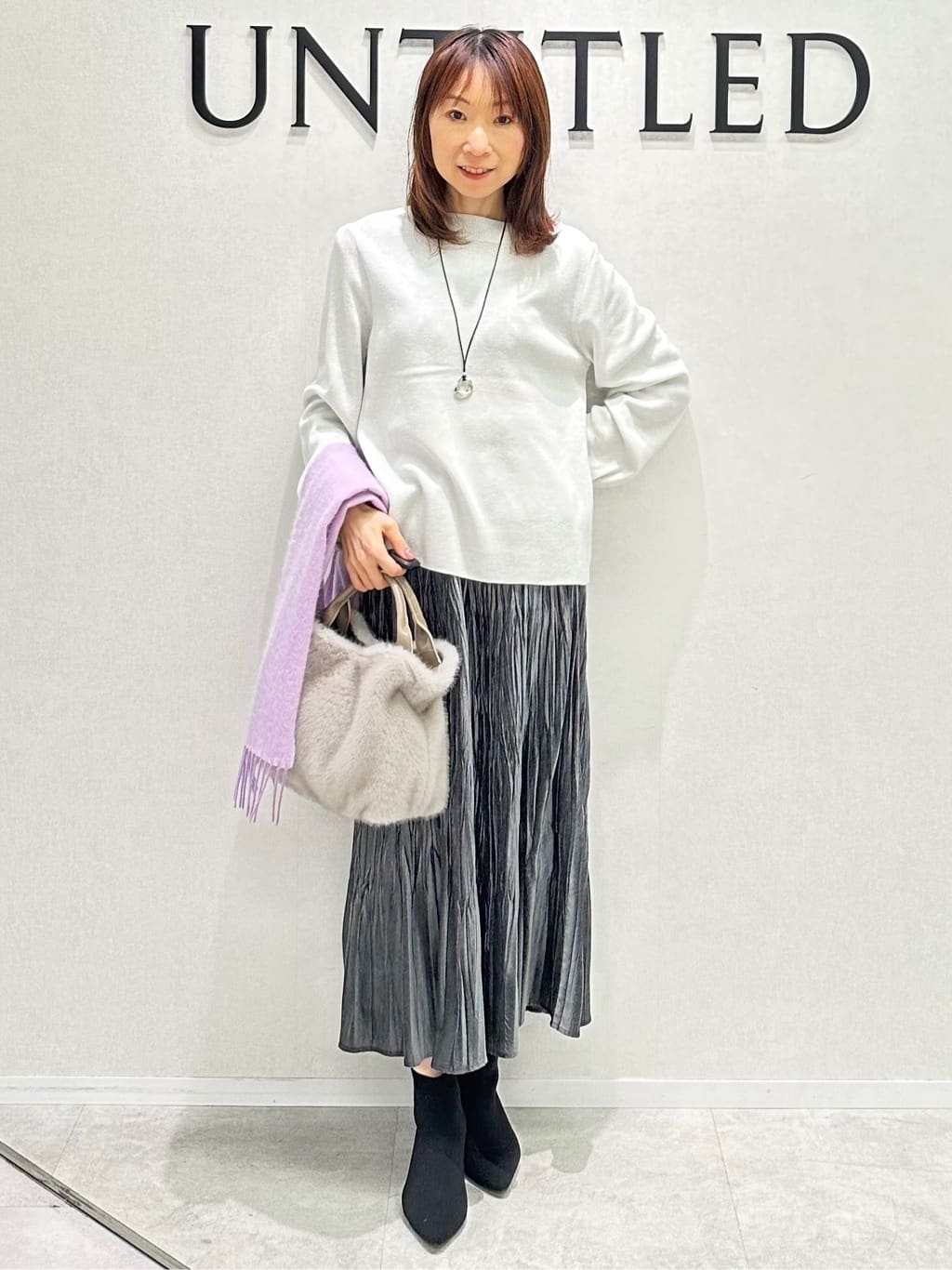 Miwaさんの「UNTITLED｜【日本製／通勤／フォーマル】カシミヤ混ノーカラーコート」を使ったコーディネート