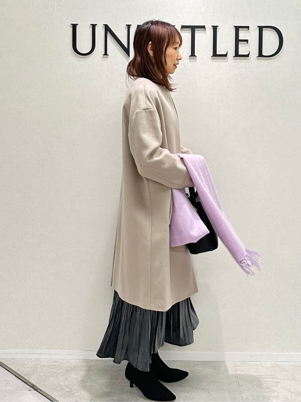 Miwaさんの「UNTITLED｜【日本製／通勤／フォーマル】カシミヤ混ノーカラーコート」を使ったコーディネート