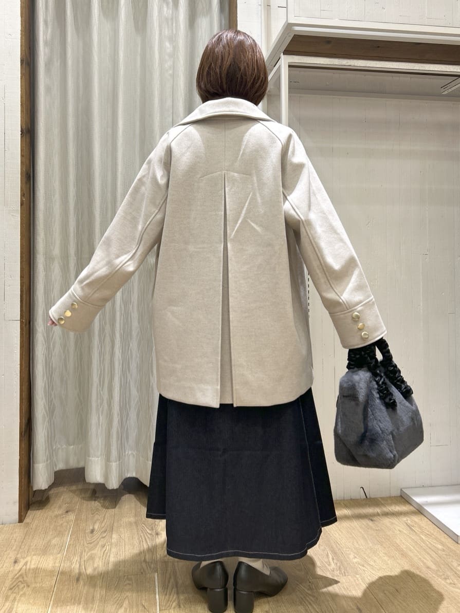 ga_riさんの「THE SHOP TK｜クラシカルな装い ウールライクスタンドカラーコート」を使ったコーディネート