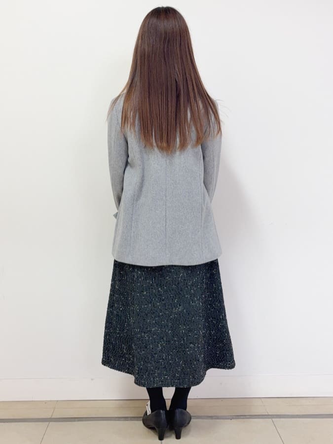 ハルさんの「Reflect｜【広がりすぎない／美シルエット◎】ツイードフレアスカート」を使ったコーディネート