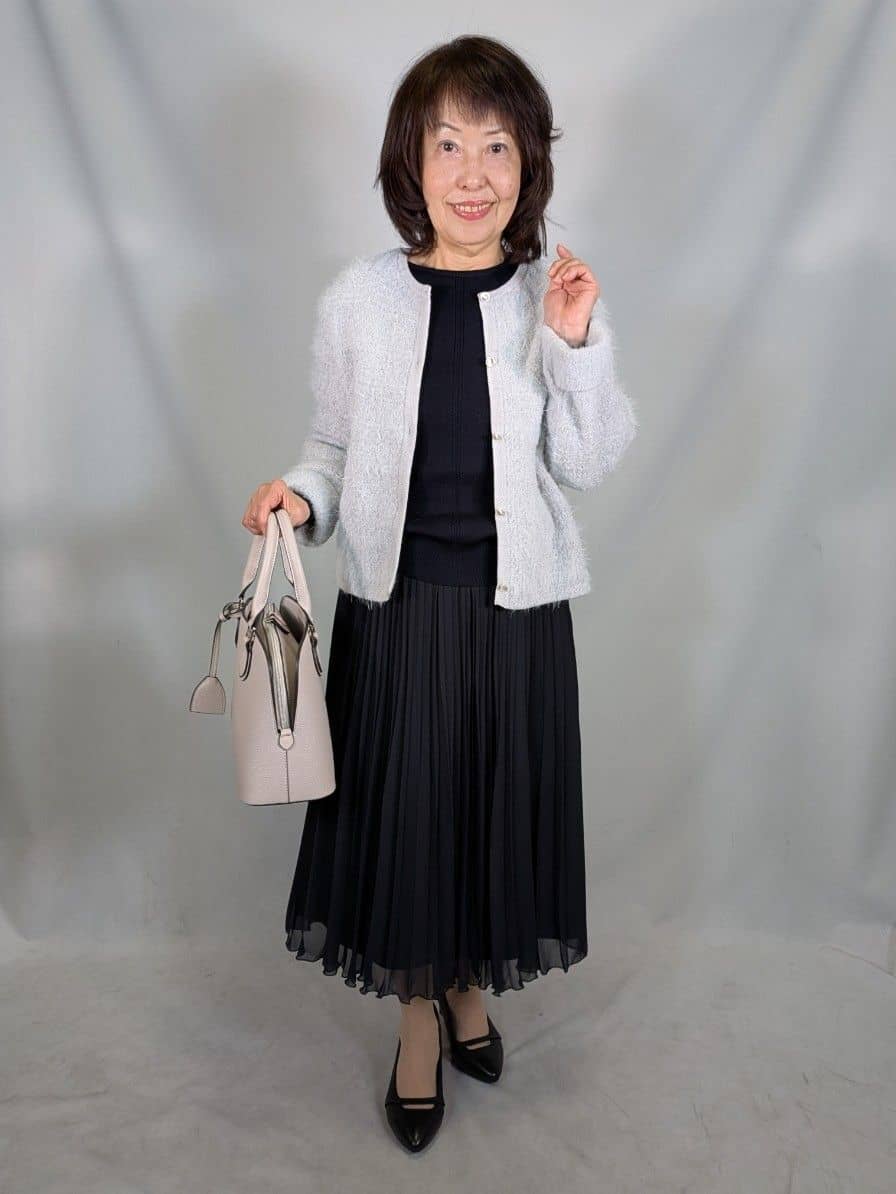 k.kazunoさんの「Reflect｜【選べる8色／スカートにもパンツにも◎】ウール混ボートネックニット」を使ったコーディネート