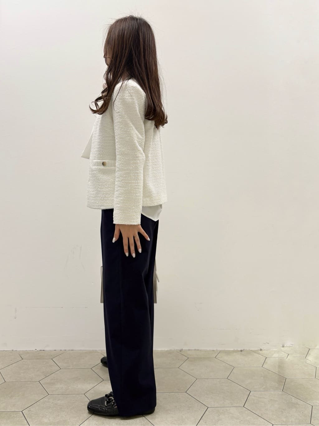 kahoさんの「INDIVI｜【セレモニー／洗える】ミックスツイードライトジャケット」を使ったコーディネート