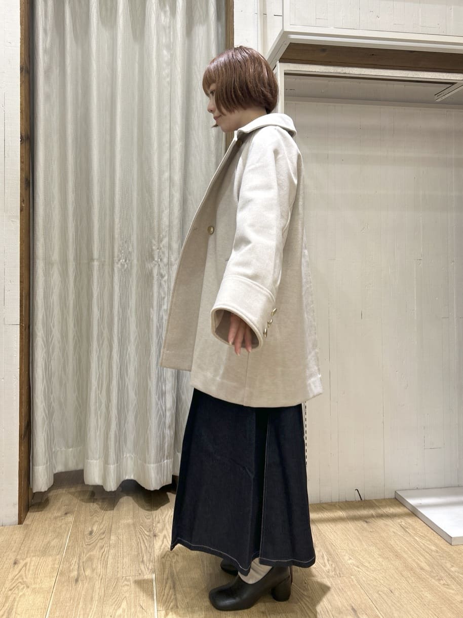 ga_riさんの「THE SHOP TK｜クラシカルな装い ウールライクスタンドカラーコート」を使ったコーディネート
