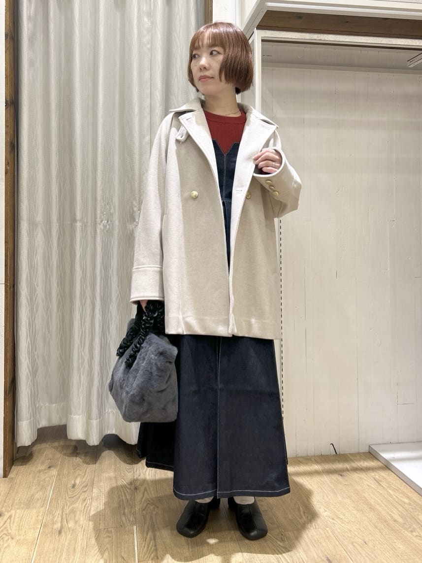 ga_riさんの「THE SHOP TK｜クラシカルな装い ウールライクスタンドカラーコート」を使ったコーディネート