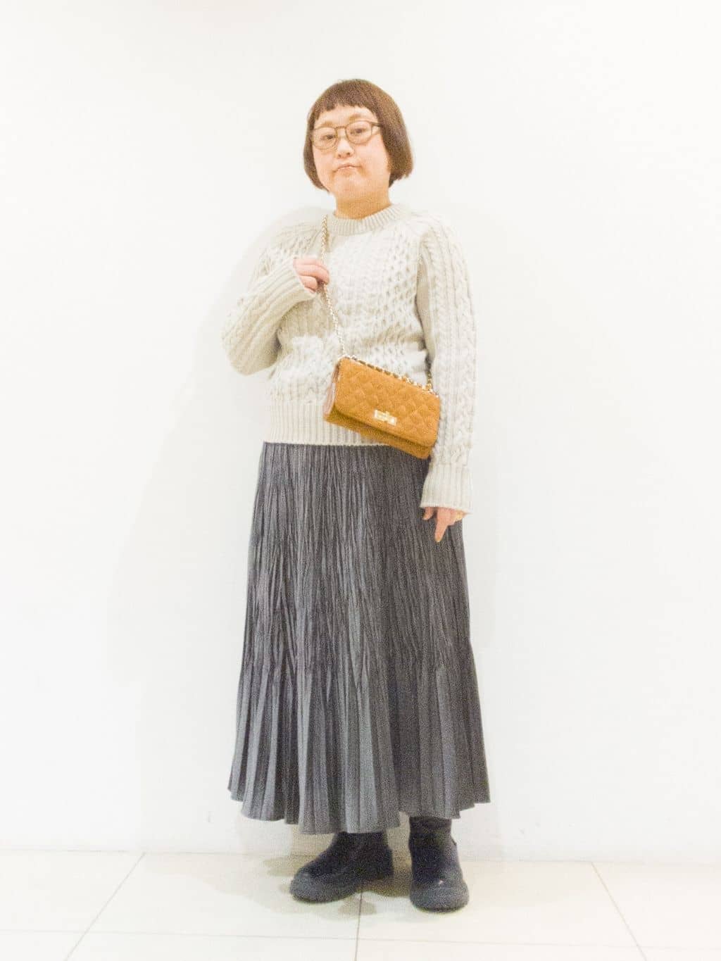 takedaさんの「UNTITLED｜【洗える】スポンディッシュ ケーブル柄ニット」を使ったコーディネート