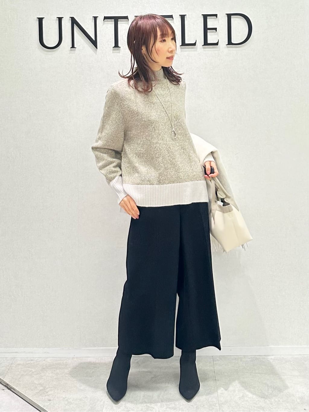 Miwaさんの「UNTITLED｜【日本製／通勤／フォーマル】カシミヤ混ノーカラーコート」を使ったコーディネート