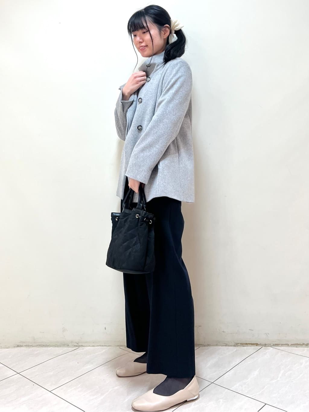 yanaさんの「Reflect｜【SS-4Lサイズ／衿が顔に当たらない◎】スタンドネックミドルコート」を使ったコーディネート