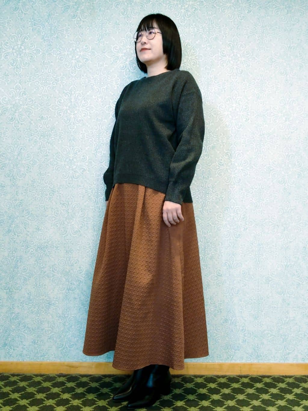 みいさんの「index｜サイド編地切替ニットトップス／セットアップ対応【洗濯機OK】」を使ったコーディネート